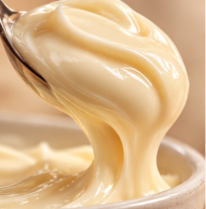 Rich, creamy mayonnaise lifted with a spoon